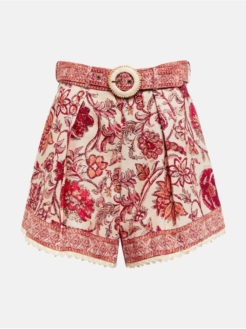 Zimmermann - Vitali floral high-rise linen shorts
 size 1